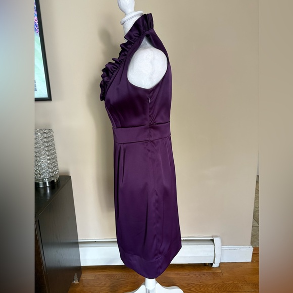 🎾Satin Purple Dress With Ruffles - Picture 7 of 10